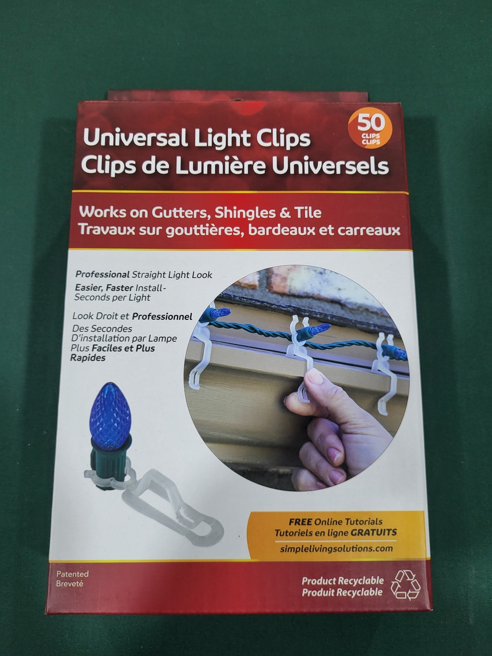 Universal Light Clips - 50-Pack White Clips for Holiday Lights